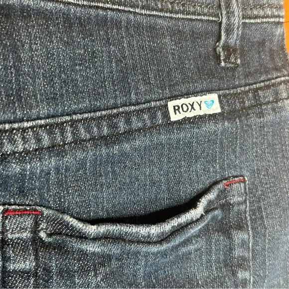 Roxy 3 Button Fly  Denim Micro Mini Skirt Size 7 - Picture 5 of 6